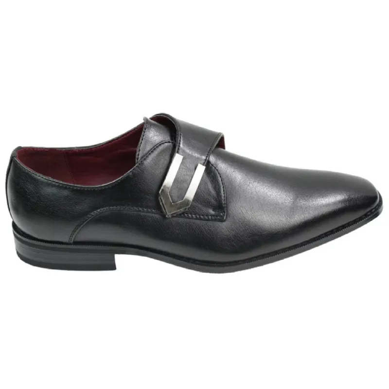 Mens Tan Brown Black Leather Shoes Italian Design Metal Buckle Slip On Smart sold by Tru Clothing