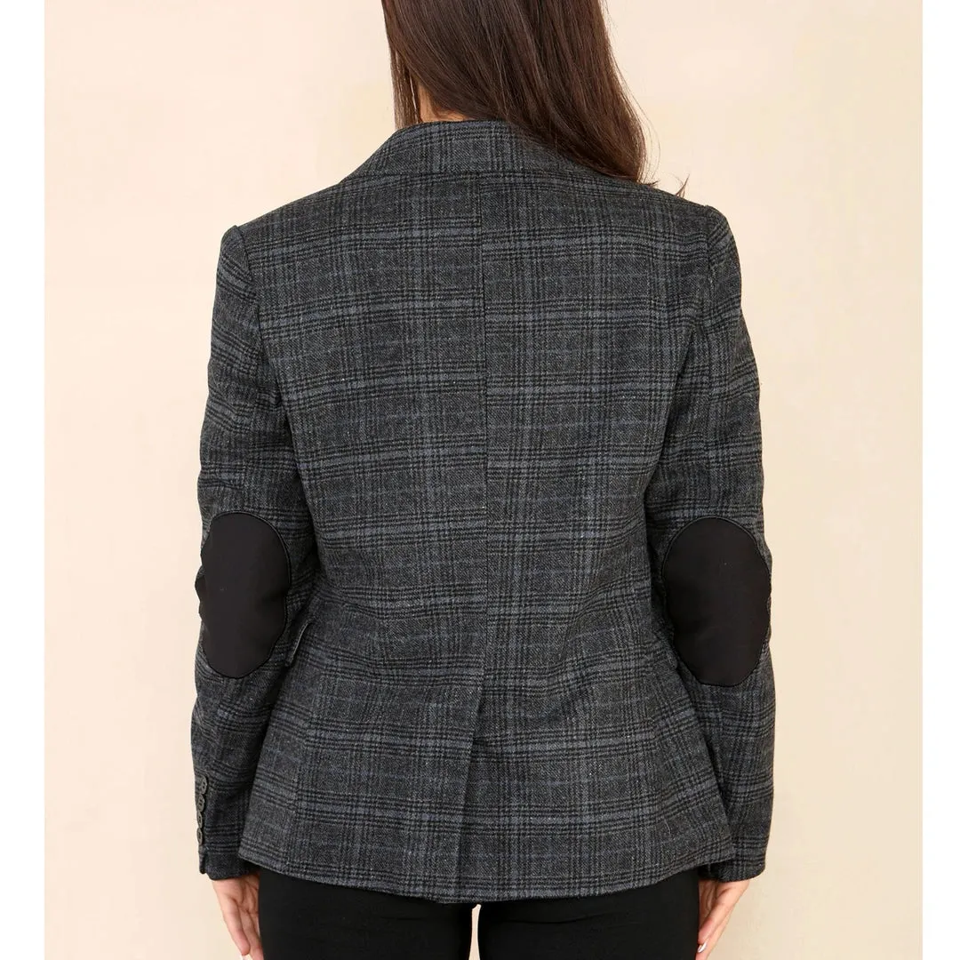 Women's Tweed Check Waistcoat Blazer Grey Suit sold by Tru Clothing product image thumbnail 5