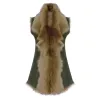 Women's Spanish Shearling Sheepskin Toscana Olive Long Waistcoat Gilet sold by Tru Clothing