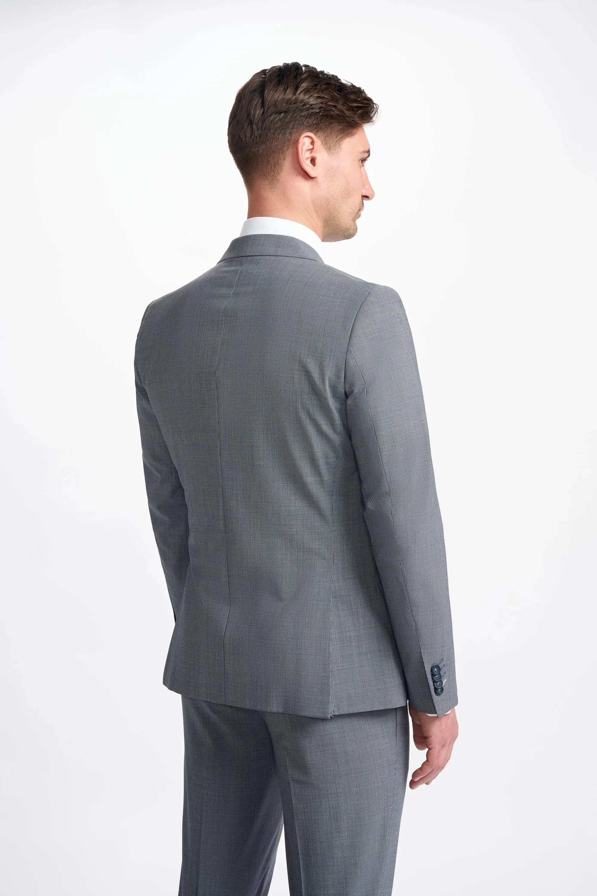 Bond - Men's Grey Double Breasted Blazer sold by Tru Clothing product image thumbnail 4