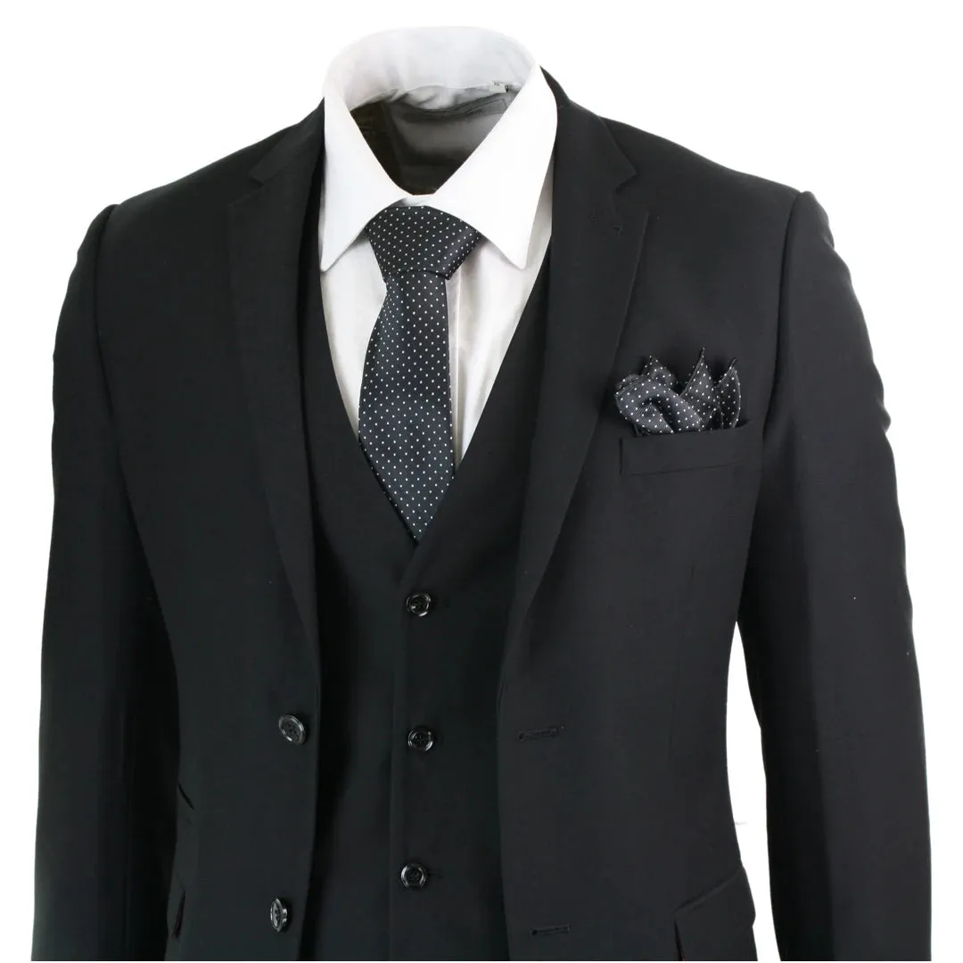 Parker - Men's Boys 3 Piece Black Suit Classic Door Man Mourning Funeral sold by Tru Clothing product image thumbnail 4