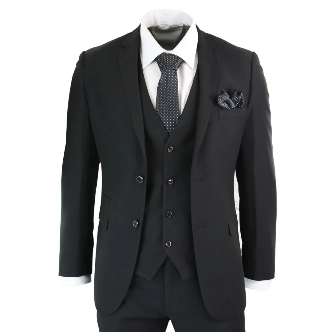 Parker - Men's Boys 3 Piece Black Suit Classic Door Man Mourning Funeral sold by Tru Clothing