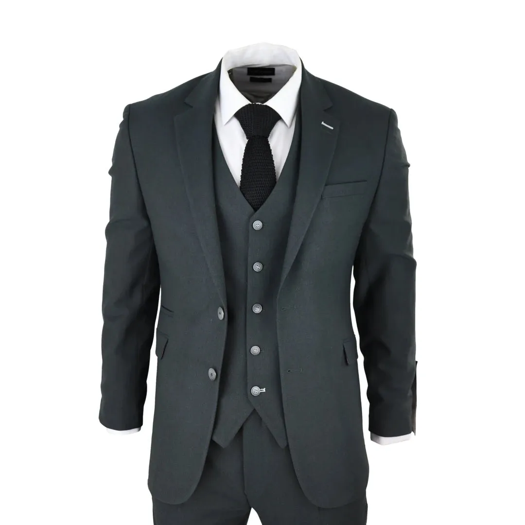 Furious - Men's Tweed Olive Green 3 Piece Suit Classic 1920s Wedding sold by Tru Clothing