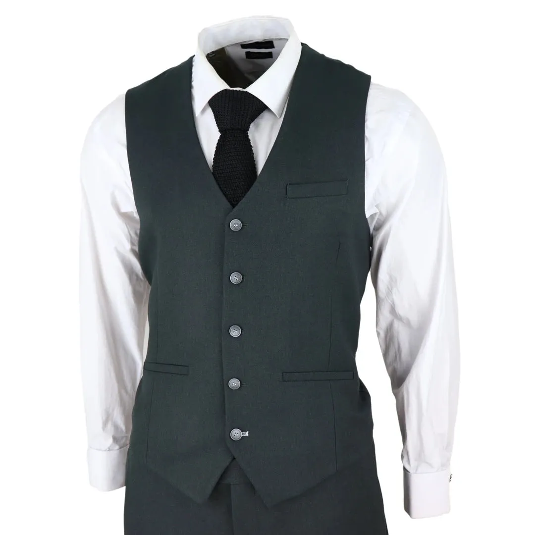 Furious - Men's Tweed Olive Green 3 Piece Suit Classic 1920s Wedding sold by Tru Clothing product image thumbnail 5