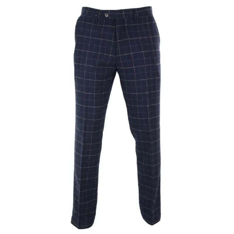 Shelby - Men's Classic Tweed Check Vintage Trousers sold by Tru Clothing