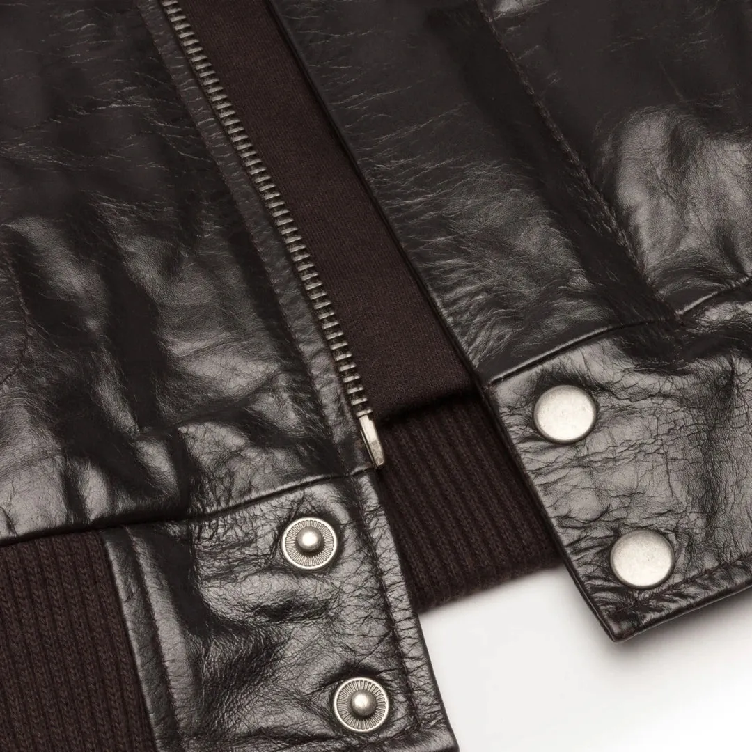 Men's Leather Jacket Bomber Aviator Badge Brown sold by Tru Clothing product image thumbnail 5