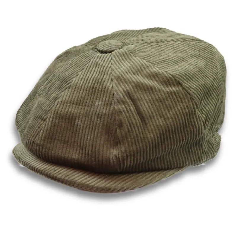 Men's 100% Cotton Corduroy Newsboy Flat Cap sold by Tru Clothing