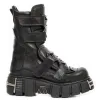 New Rock Boots M-422-S1 Unisex Metallic Black Leather Platform Gothic Boots sold by Tru Clothing