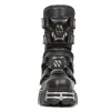 New Rock Boots M-422-S1 Unisex Metallic Black Leather Platform Gothic Boots sold by Tru Clothing