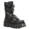 New Rock Boots M-422-S1 Unisex Metallic Black Leather Platform Gothic Boots sold by Tru Clothing