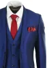 Kingsley - Men's 3 Piece Shiny Blue Wedding Prom Party Suit Formal sold by Tru Clothing