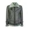Men's Classic Grey Shearling Sheepskin Zip Flying Jacket B3 Pilot WW2 sold by Tru Clothing