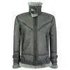 Men's Classic Grey Shearling Sheepskin Zip Flying Jacket B3 Pilot WW2 sold by Tru Clothing