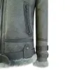 Men's Classic Grey Shearling Sheepskin Zip Flying Jacket B3 Pilot WW2 sold by Tru Clothing