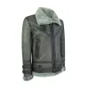 Men's Classic Grey Shearling Sheepskin Zip Flying Jacket B3 Pilot WW2 sold by Tru Clothing