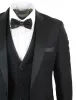 Regent - Men's 3 Piece Black Classic Satin Tuxedo Wedding Suit sold by Tru Clothing