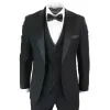 Regent - Men's 3 Piece Black Classic Satin Tuxedo Wedding Suit sold by Tru Clothing