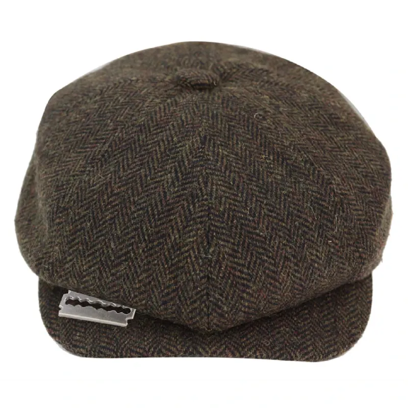 Men's Tweed Newsboy Cap Peaky Baker Flat Check Hat sold by Tru Clothing