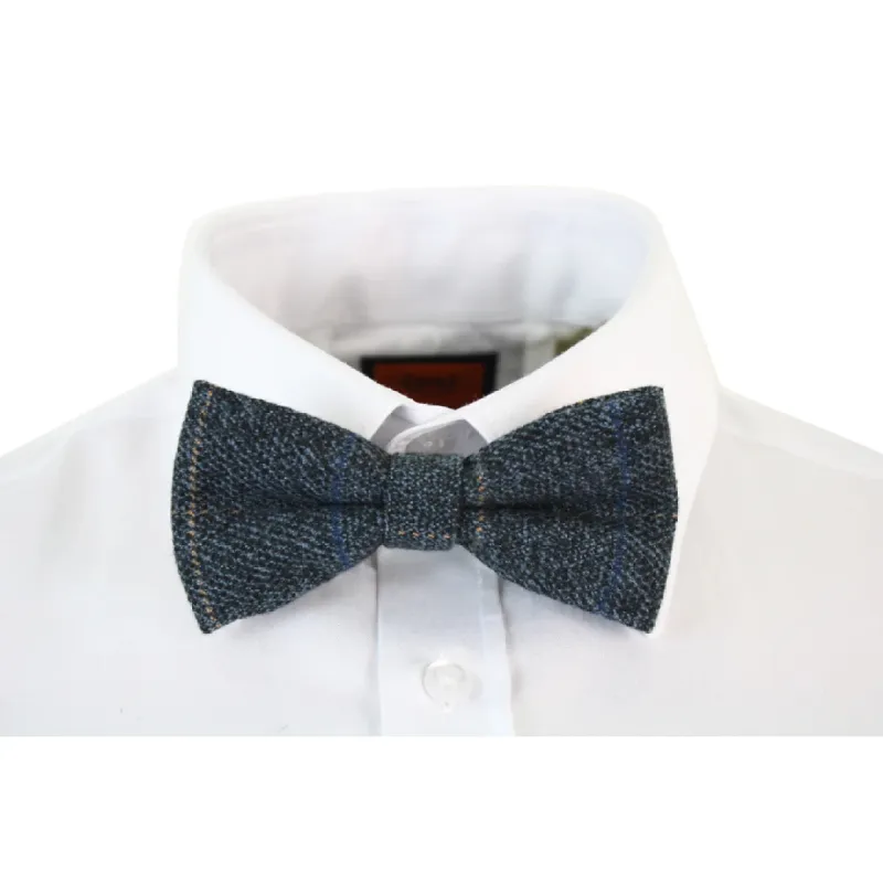 Men's Tweed Herringbone Textured Velvet Marc Darcy Bow Ties sold by Tru Clothing