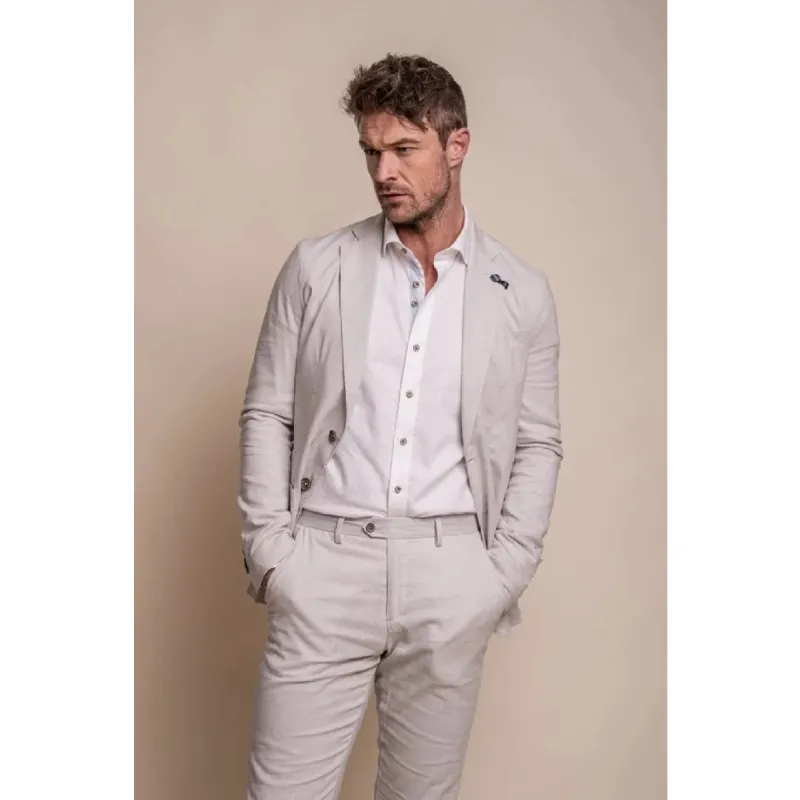 Alvari - Men's Grey Linen Summer Blazer sold by Tru Clothing