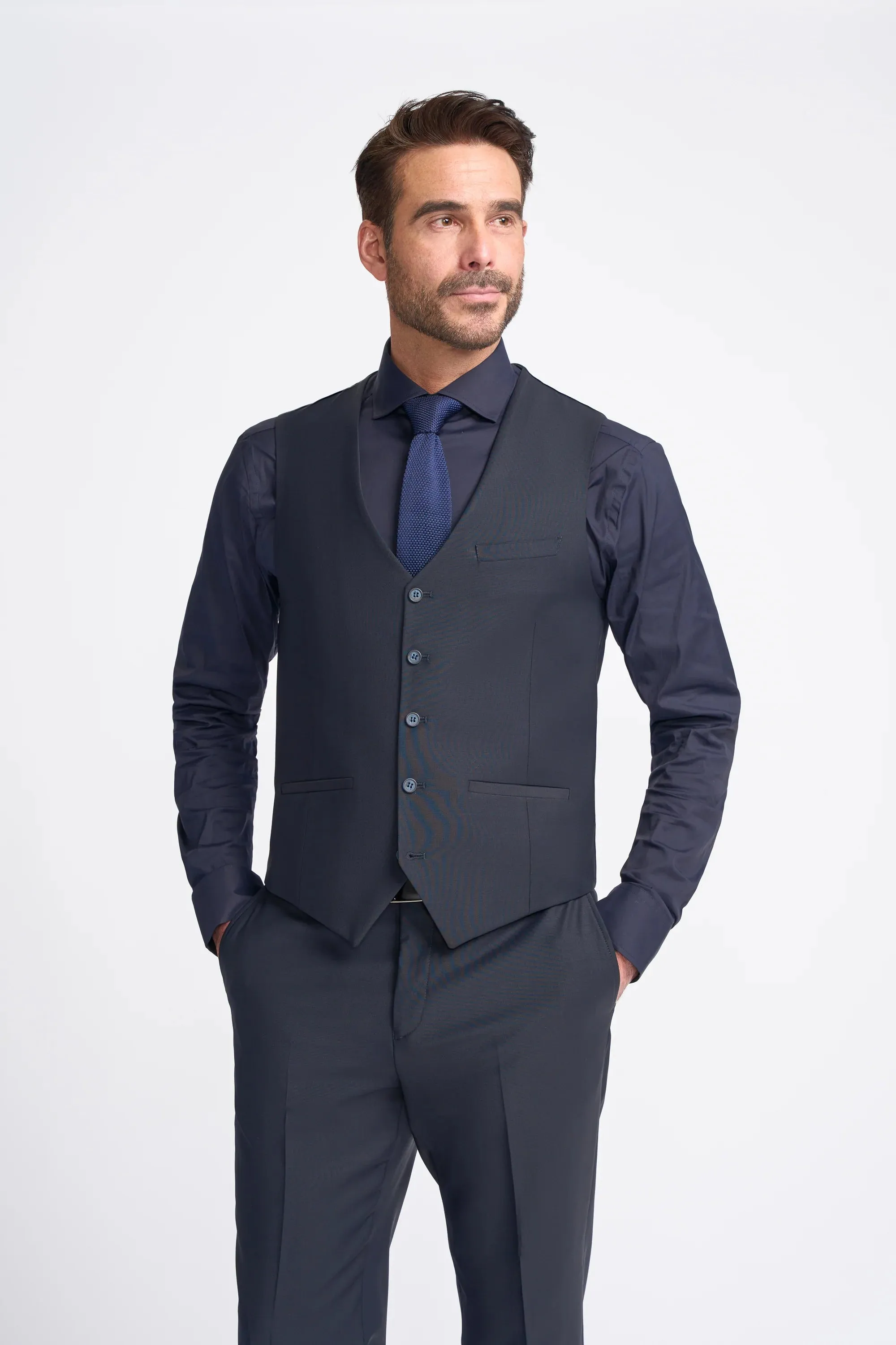 Bond - Men's Dark Navy 3 Piece Tailored Fit Suit sold by Tru Clothing product image thumbnail 3