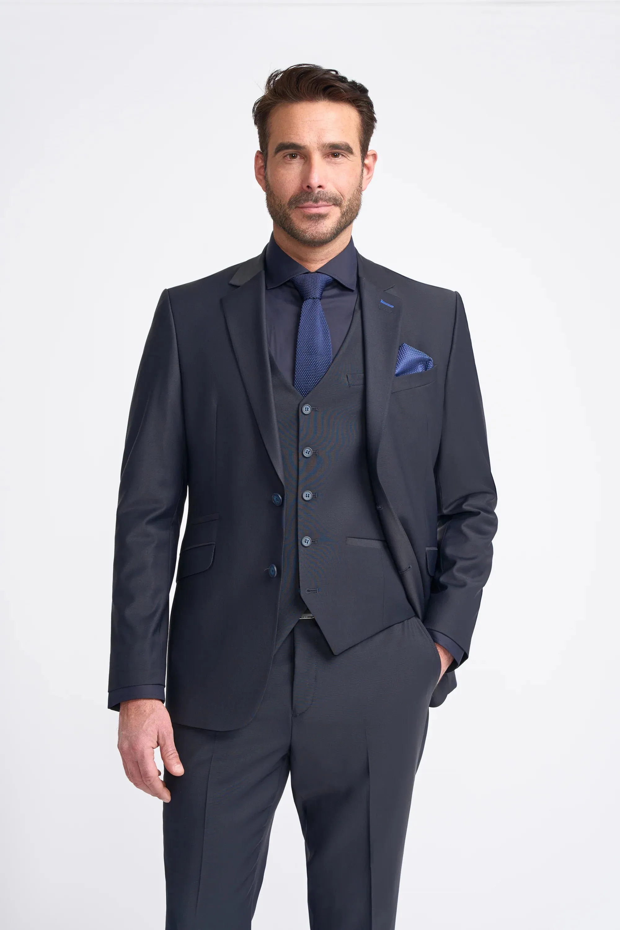 Bond - Men's Dark Navy 3 Piece Tailored Fit Suit sold by Tru Clothing
