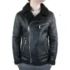 Men's Shearling Sheepskin Faux Fur B3 Aviator Flying Jacket Cross Zip RAF Black sold by Tru Clothing