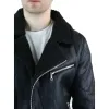 Men's Shearling Sheepskin Faux Fur B3 Aviator Flying Jacket Cross Zip RAF Black sold by Tru Clothing