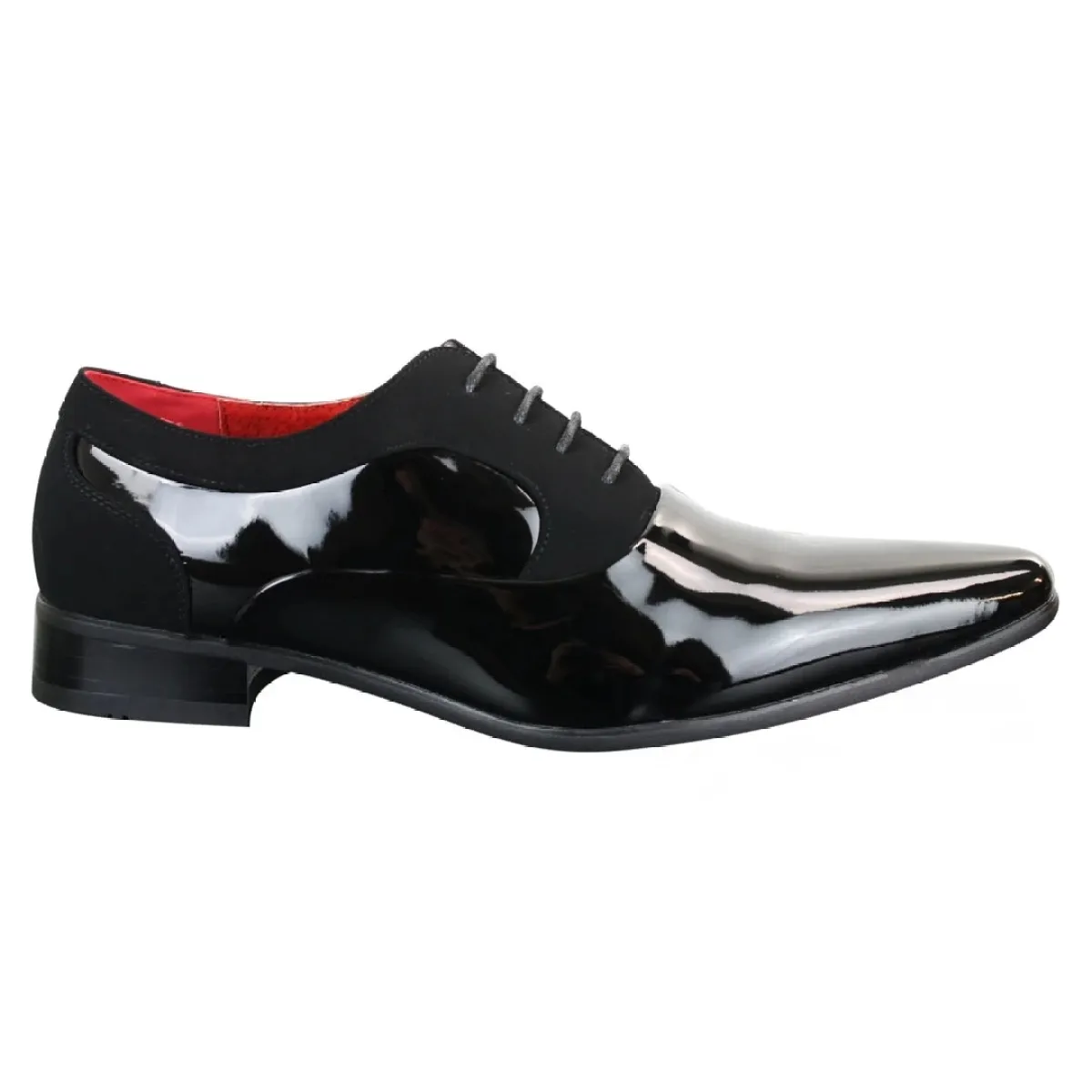 Mens Patent Shiny Suede Leather Shoes Smart Formal Laced Italian Designer sold by Tru Clothing