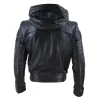 Men's Leather Zip Bomber Jacket Hooded sold by Tru Clothing