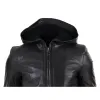 Men's Leather Zip Bomber Jacket Hooded sold by Tru Clothing