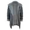 Men's 3/4 Shearling Sheepskin Jacket Grey Long Belt Flying Cockpit sold by Tru Clothing