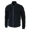 Men's Suede Leather Varsity Bomber College Jacket Classic Camel Black sold by Tru Clothing