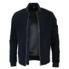 Men's Suede Leather Varsity Bomber College Jacket Classic Camel Black sold by Tru Clothing
