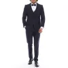 SP2303 - Men's 3 Piece Dinner Suit Double Breasted Waistcoat Shawl Round Lapel Navy sold by Tru Clothing