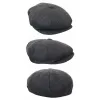 Men's Tweed Newsboy Cap Peaky Blinders Flat Check Grandad Hat Classic sold by Tru Clothing