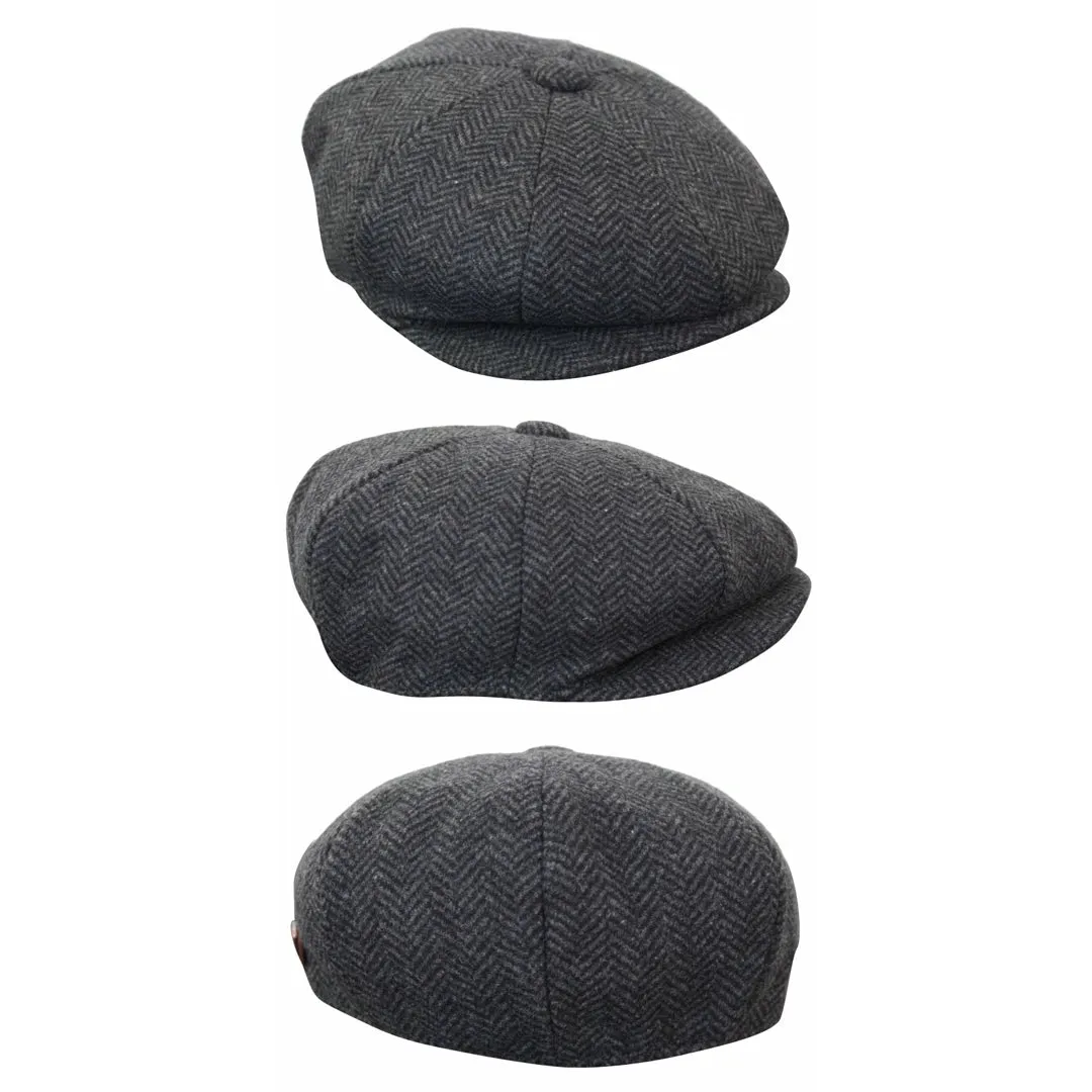 Men's Tweed Newsboy Cap Peaky Blinders Flat Check Grandad Hat Classic sold by Tru Clothing product image thumbnail 2