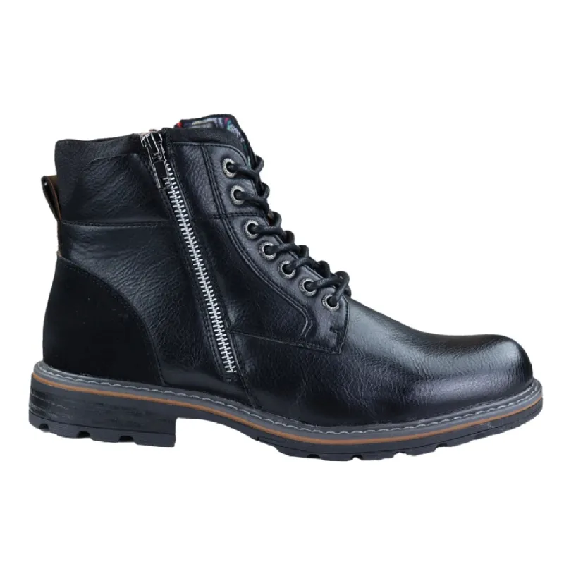 Mens Military Boots Laced Black Brown Side Zip Retro Punk Casual sold by Tru Clothing