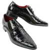 Mens Italian Design Black Red Laced Leather Shiny Patent Shoes Smart Casual sold by Tru Clothing