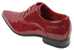 Mens Italian Design Black Red Laced Leather Shiny Patent Shoes Smart Casual sold by Tru Clothing