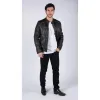 Men's Leather Black Brown Washed Jacket Biker Zipped sold by Tru Clothing