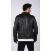 Men's Leather Black Brown Washed Jacket Biker Zipped sold by Tru Clothing