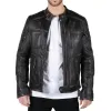 Men's Leather Black Brown Washed Jacket Biker Zipped sold by Tru Clothing