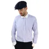 Men's Penny Button Shirt Round Collar Peaky Blinders Stripe Regular Fit sold by Tru Clothing