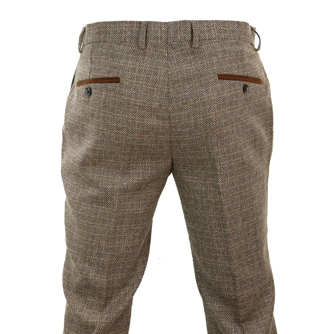 Ralph - Men's Tweed Brown Trousers sold by Tru Clothing product image thumbnail 4