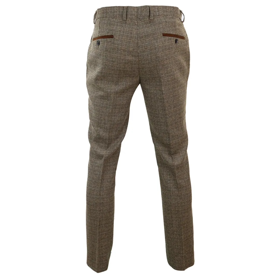 Ralph - Men's Tweed Brown Trousers sold by Tru Clothing product image thumbnail 3