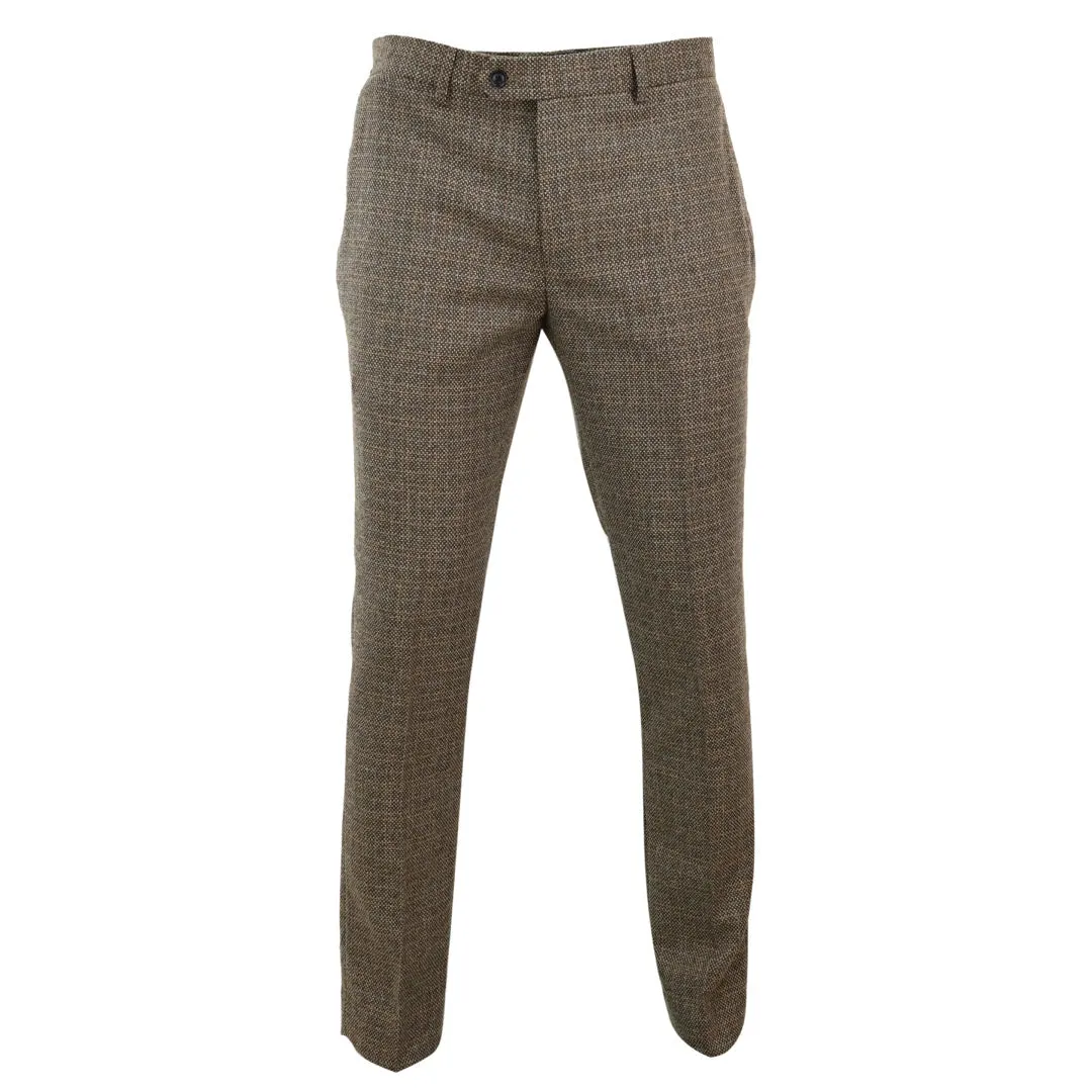 Ralph - Men's Tweed Brown Trousers sold by Tru Clothing