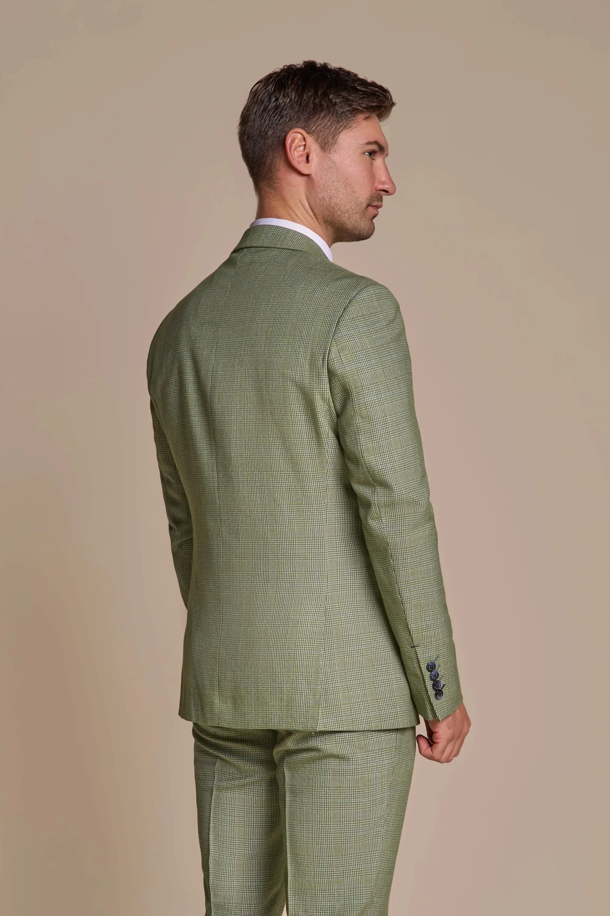 Caridi - Men's Sage Green Checked Tailored Fit Blazer sold by Tru Clothing product image thumbnail 2
