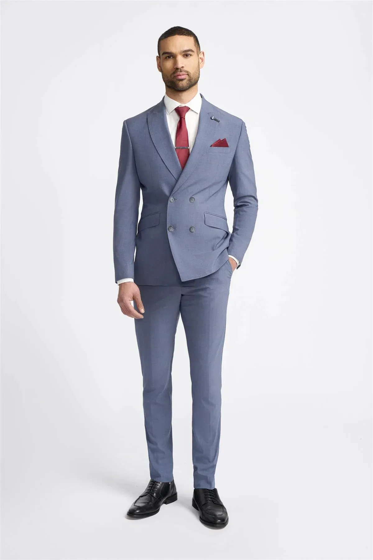 Victorious - Men's Grey 2 Piece Double Breasted Suit sold by Tru Clothing product image thumbnail 2