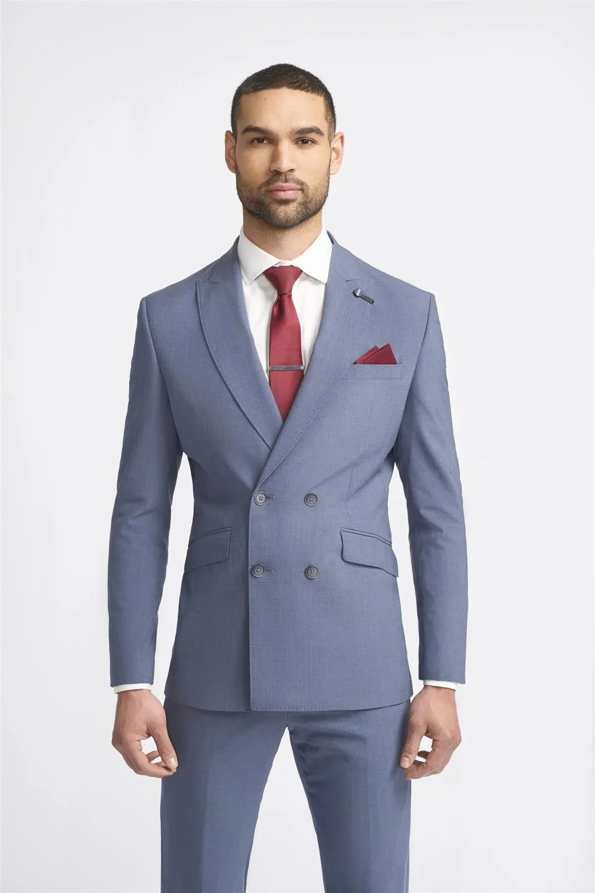 Victorious - Men's Grey 2 Piece Double Breasted Suit sold by Tru Clothing